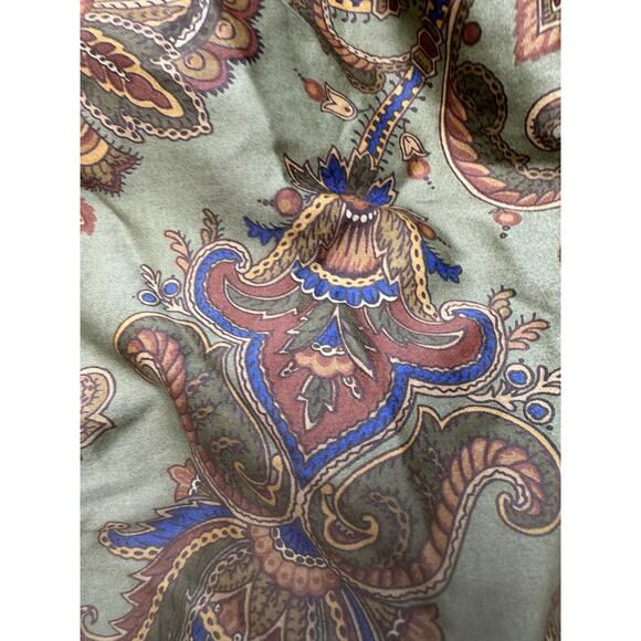 Ralph Lauren  Chaps  Beekman Place Queen Bedskirt Green & Brown Paisley - Picture 3 of 9